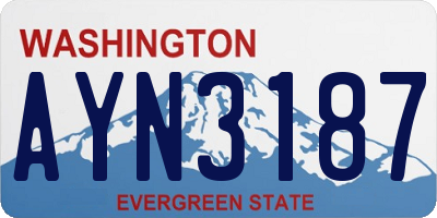 WA license plate AYN3187