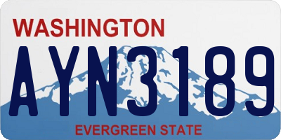 WA license plate AYN3189