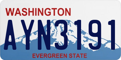 WA license plate AYN3191