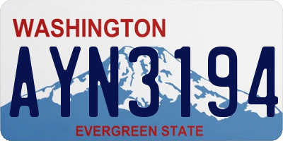 WA license plate AYN3194