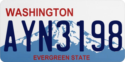 WA license plate AYN3198