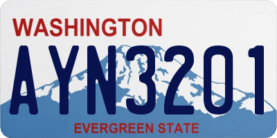 WA license plate AYN3201