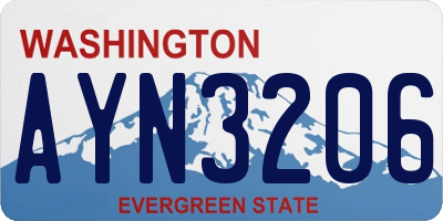 WA license plate AYN3206
