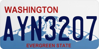 WA license plate AYN3207