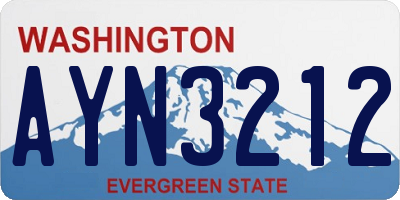 WA license plate AYN3212