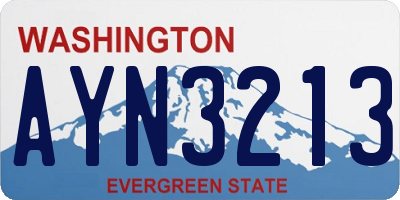 WA license plate AYN3213