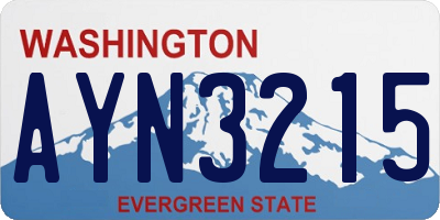 WA license plate AYN3215
