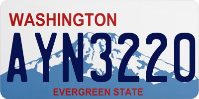 WA license plate AYN3220