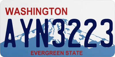 WA license plate AYN3223