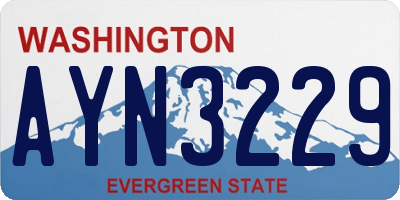 WA license plate AYN3229