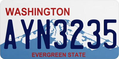 WA license plate AYN3235
