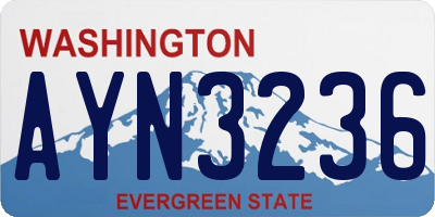 WA license plate AYN3236