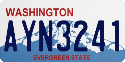 WA license plate AYN3241