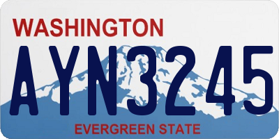 WA license plate AYN3245