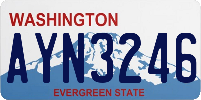 WA license plate AYN3246