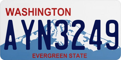 WA license plate AYN3249