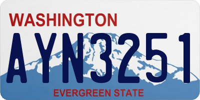 WA license plate AYN3251