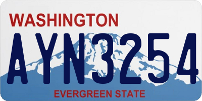 WA license plate AYN3254