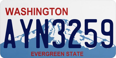 WA license plate AYN3259