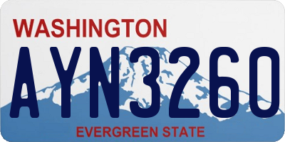 WA license plate AYN3260