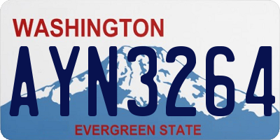 WA license plate AYN3264