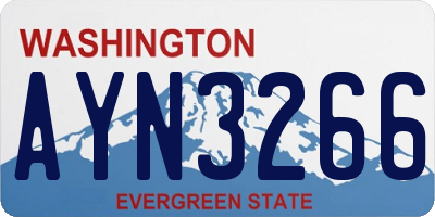 WA license plate AYN3266