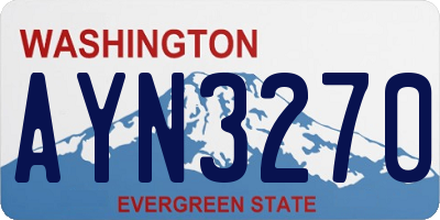 WA license plate AYN3270