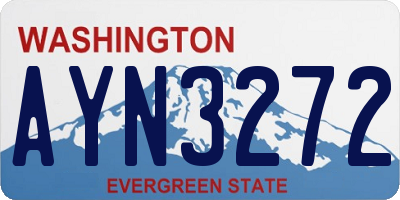 WA license plate AYN3272