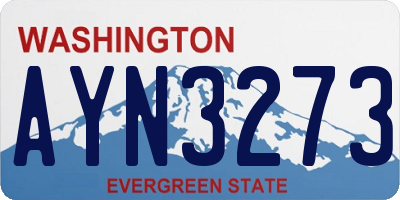 WA license plate AYN3273