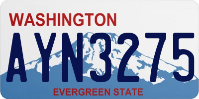 WA license plate AYN3275