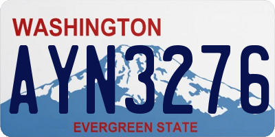WA license plate AYN3276