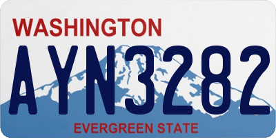 WA license plate AYN3282