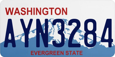 WA license plate AYN3284