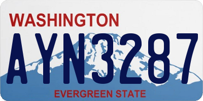 WA license plate AYN3287