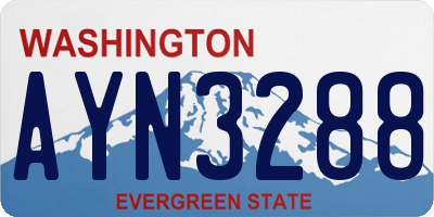 WA license plate AYN3288