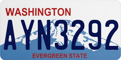WA license plate AYN3292