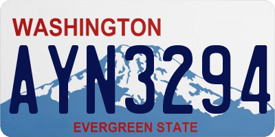 WA license plate AYN3294