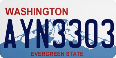 WA license plate AYN3303