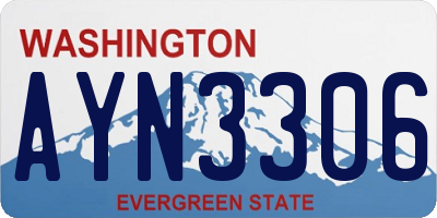WA license plate AYN3306
