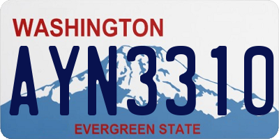 WA license plate AYN3310