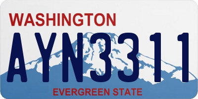 WA license plate AYN3311