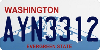 WA license plate AYN3312