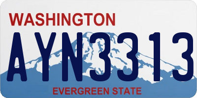 WA license plate AYN3313