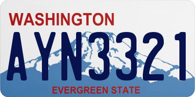 WA license plate AYN3321