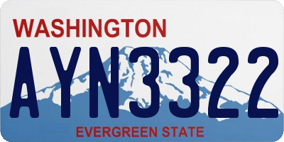 WA license plate AYN3322
