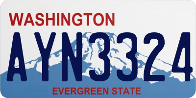 WA license plate AYN3324