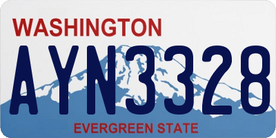 WA license plate AYN3328