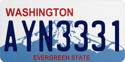 WA license plate AYN3331
