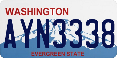 WA license plate AYN3338