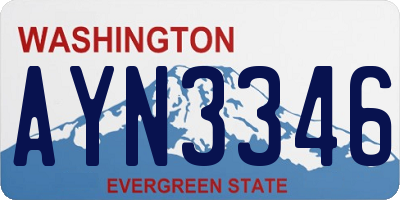 WA license plate AYN3346